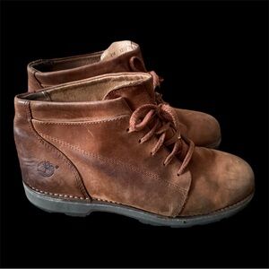 Timberland Tan Leather Lace-Up Boots